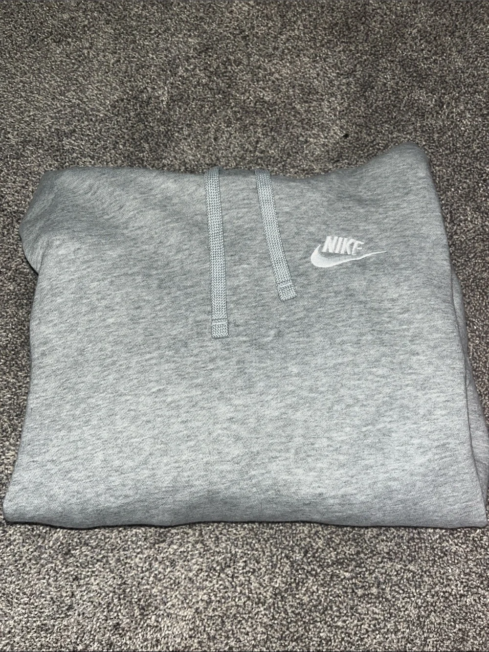 Nike Gray Kids Pullover Hoodie with White Swoosh